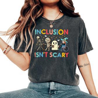 Inclusion Isnt Scary Teacher Para Slp Halloween Women Women's Oversized Comfort T-Shirt - Thegiftio UK