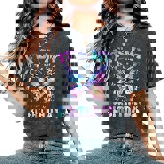 It's My Birthday Tie Dye Birthday Girl Butterfly Family Women's Oversized Comfort T-Shirt - Thegiftio