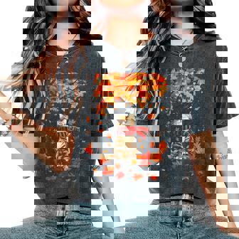 It's Fall Y'all Thanksgiving Cat Leaf Fall Tree Hello Autumn Women's Oversized Comfort T-Shirt - Seseable