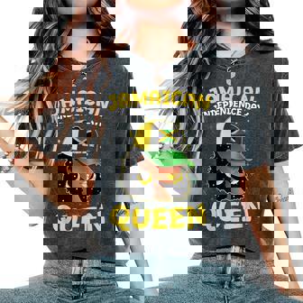 Jamaica Independence Day Queen Jamaican Flag Pride Women Women's Oversized Comfort T-Shirt | Mazezy
