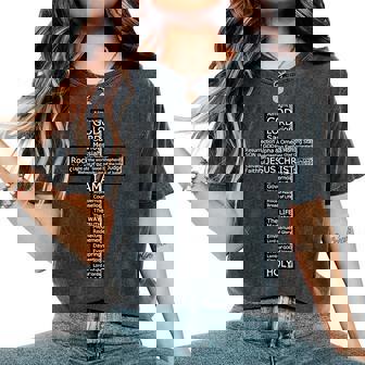 Jesus Christ Messiah Biblical Names Christian Faith Cross レディースオーバーサイズコンフォートTシャツ - Kawaiitshirt