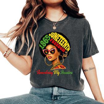 Junenth Black Remembering My Ancestors Women's Oversized Comfort T-Shirt - Thegiftio UK
