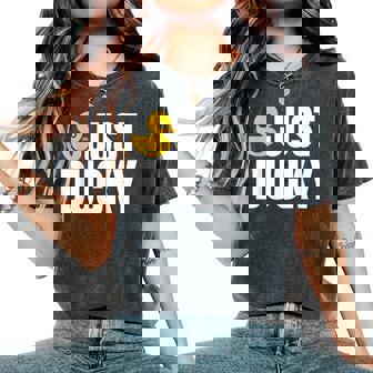 Just Duckyラバーダック レディースオーバーサイズコンフォートTシャツ - Kawaiitshirt