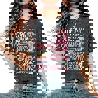 Just A Girl Who Loves Anime Ramen Sketching Japan Kawaii Women's Oversized Comfort T-Shirt - Thegiftio