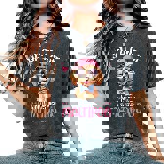 Just Mom Who Loves Her Maltipooママ レディースオーバーサイズコンフォートTシャツ - Kawaiitshirt