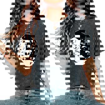 Kawaii Chat Ying Yang Amoureux Drôle De Chat Mignon T-shirt oversize confortable pour femme - Cadeauxyz