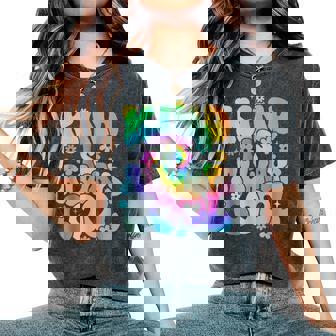 Kind Is Always Cool Groovy Teacher Be Kind Kindness Tie Dye Women's Oversized Comfort T-Shirt - Monsterry