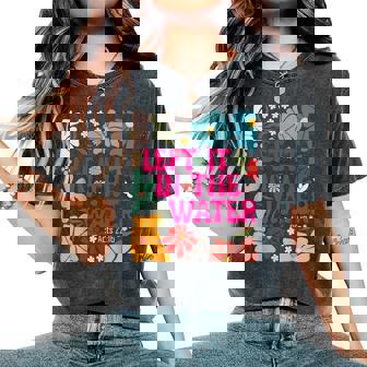 Left It In The Water Baptism Christian Baptized Boho Flowers Women's Oversized Comfort T-Shirt - Thegiftio