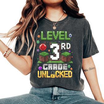 Level 3Rd Grade Unlocked Video Game First Day Back To School Women's Oversized Comfort T-Shirt - Thegiftio UK