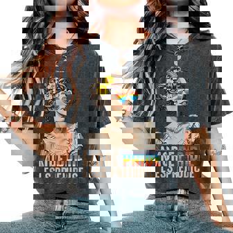 Lgbt Equal Rights More Pride Less Prejudice Rainbow Lgbtq Women's Oversized Comfort T-Shirt - Monsterry