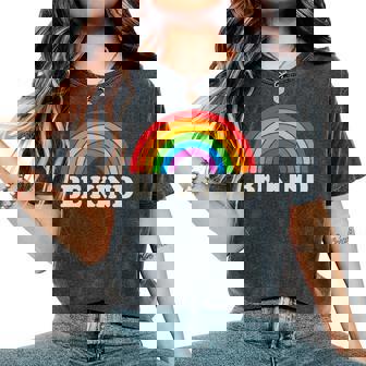 Lgbtq Be Kind Pocket Gay Pride Lgbt Ally Rainbowintage レディースオーバーサイズコンフォートTシャツ - Kawaiitshirt