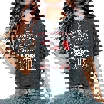 Loud Proud Football And Cheer Mom Cheerleader Mom Mama Red Women's Oversized Comfort T-Shirt | Seseable FR