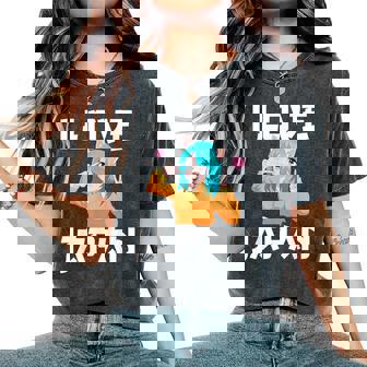 I Love Japan Kawaii Anime Girl Neko Cat Girl Otaku Weeb レディースオーバーサイズコンフォートTシャツ - Kawaiitshirt