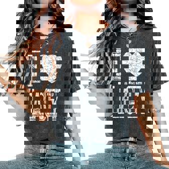 I Love Lacey バレンタイン ガールフレンド 女の子 娘 ハート 妻 レディースオーバーサイズコンフォートTシャツ - Kawaiitshirt