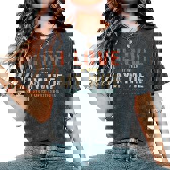 I Love When My Wife Let's Me Go Kiteurf Divertido Retro Camiseta extragrande cómoda para mujer - Regaloses