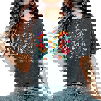 Maestra Flowers Spanish Teacher Cinco De Mayo Women's Oversized Comfort T-Shirt | Mazezy