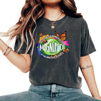 Magnified Vbs 2025 Discovering The Bigness Of God Christian Women's Oversized Comfort T-Shirt - Thegiftio UK