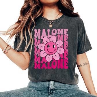 Malone First Name I Love Malone Girl Groovy 80'S Vintage Women's Oversized Comfort T-Shirt - Thegiftio UK