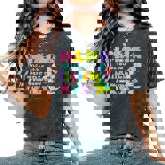 Mama Of The Three Rex Birthday Dinosaur Family Matching Women's Oversized Comfort T-Shirt - Thegiftio