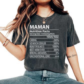 Maman Nutrition Facts French Mom Women's Oversized Comfort T-Shirt - Thegiftio UK