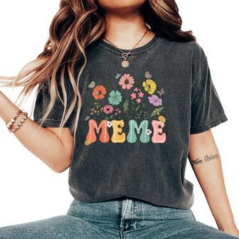 Meme For Grandma Wildflower Floral Women Women's Oversized Comfort T-Shirt - Thegiftio UK