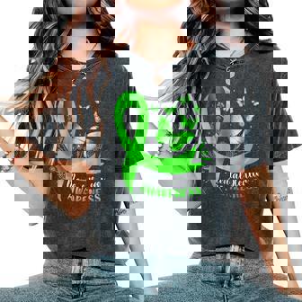 Mental Health Awareness Butterfly Green Ribbon Women's Oversized Comfort T-Shirt | Mazezy