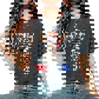 Merica Mule Donkey Patriotic 4Th Of July 面白い キッズ メンズ レディース レディースオーバーサイズコンフォートTシャツ - Kawaiitshirt