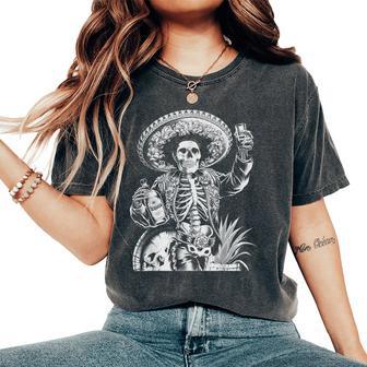 Mexico Vintage Skeleton Tequila Dia De Los Muertos Mexican Women's Oversized Comfort T-Shirt - Thegiftio UK