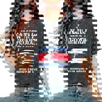 Mi Esposa Es Costa Rica Bandera Del Orgullo Raíces Del Patrimonio Camiseta extragrande cómoda para mujer - Regaloses