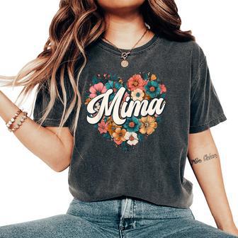 Mima Floral Heart Flower Mother's Day Vintage Retro Women's Oversized Comfort T-Shirt - Thegiftio UK