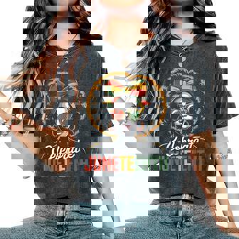 Miss Junenth Freedom Black American African Toddler Girl Women's Oversized Comfort T-Shirt | Mazezy