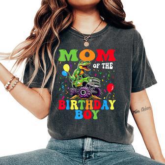 Mom Of The Birthday Boy Dinosaur Monster Truck Women's Oversized Comfort T-Shirt - Thegiftio UK