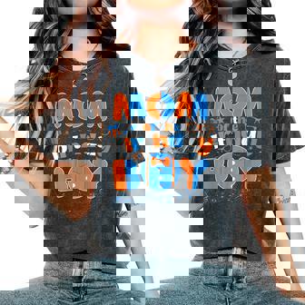 Mom Of The Birthday Boy Matching Family Blippy Women's Oversized Comfort T-Shirt | Seseable UK