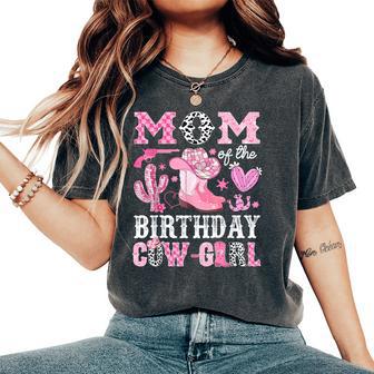Mom Of The Birthday Cow-Girl Rodeo Cowgirl Bday Women's Oversized Comfort T-Shirt - Thegiftio UK