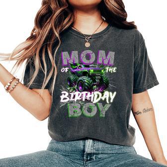 Mom Of The Birthday Monster Truck Family Matching Party Women's Oversized Comfort T-Shirt - Thegiftio UK