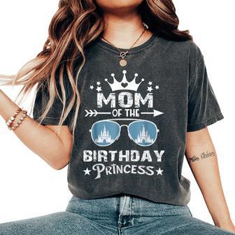 Mom Of The Birthday Princess Pastel Castle Family Matching Women's Oversized Comfort T-Shirt - Thegiftio UK