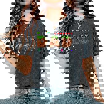 Mom And Dad Of The Birthday Boy Pixel Game Matching Family Women's Oversized Comfort T-Shirt - Thegiftio