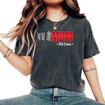 Mom Pit Crew Race Car Birthday Family Racing Adult Women Women's Oversized Comfort T-Shirt - Thegiftio UK