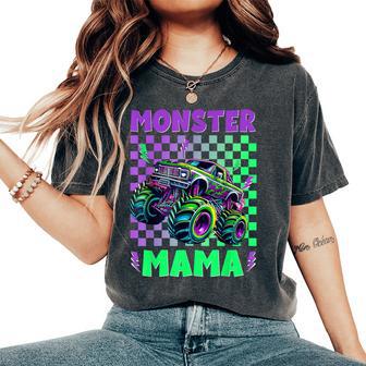 Monster Truck Mom Mama Of The Birthday Boy Family Matching Women's Oversized Comfort T-Shirt - Thegiftio UK