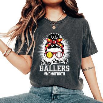 Busy Raising Ballers Softball Baseball Mom Women's Oversized Comfort T-Shirt - Thegiftio UK