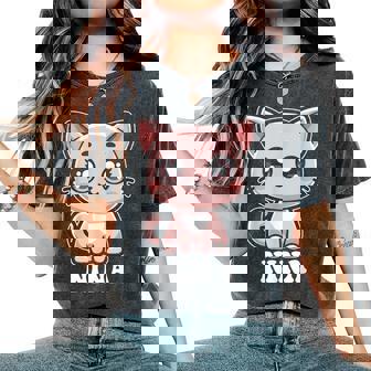 Nina かわいい猫 子猫デザイン 女の子 名前 ニーナ レディースオーバーサイズコンフォートTシャツ - Kawaiitshirt