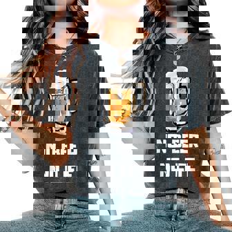 No Beer No Life レディースオーバーサイズコンフォートTシャツ - Kawaiitshirt