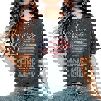 No Kings In America Us Flag Vintage On Back Women's Oversized Comfort T-Shirt - Thegiftio