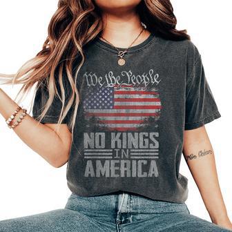 No Kings In America Us Flag Vintage Women Women's Oversized Comfort T-Shirt - Thegiftio UK