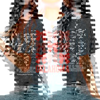 Oklahoma Ok Toddler Girls Coquette Bow State Pride Women's Oversized Comfort T-Shirt | Mazezy