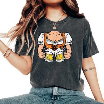 Oktoberfest Barmaid Dirndl Beer Bavarian Party Women's Oversized Comfort T-Shirt - Thegiftio UK