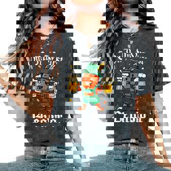 Oktoberfest On My Wurst Behavior German Women Women's Oversized Comfort T-Shirt | Mazezy