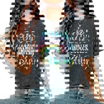 Omg It's My Godmother's Birthday Happy Bday Mother Tie Dye Women's Oversized Comfort T-Shirt - Monsterry