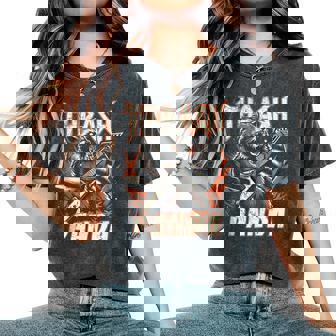 Panda De Basura Divertido Mapache De Heavy Metal In Mangas Camiseta extragrande cómoda para mujer - Regaloses