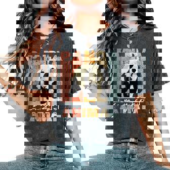 Panda Is Mypirit Animal かわいいパンダヴィンテージパンダ レディースオーバーサイズコンフォートTシャツ - Kawaiitshirt